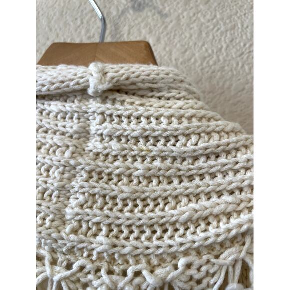 MOTH Anthropologie Open Front Short Sleeve Long Crochet Cardigan Pockets Large - Picture 3 of 12